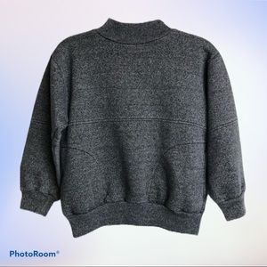 Boys Dark Grey Mock Neck Sweatshirt Front Side Pockets Size 10